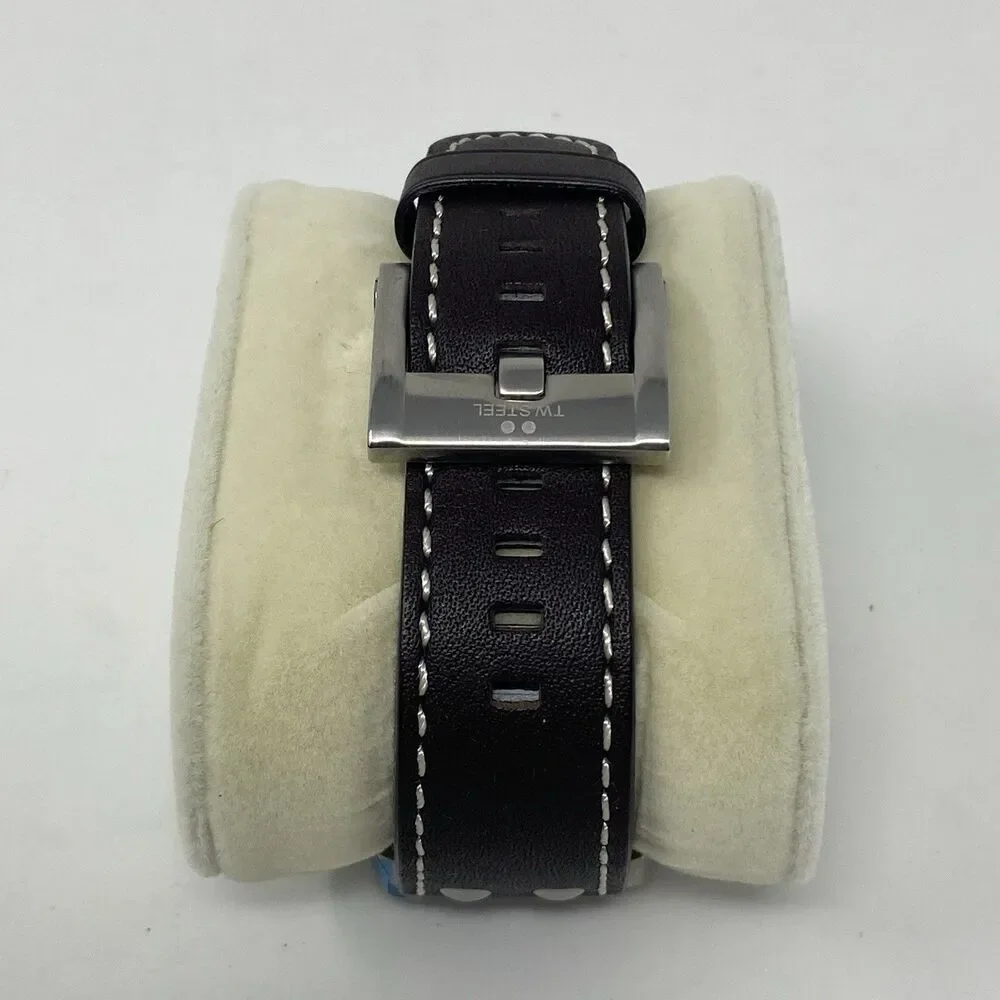 NEW TW Steel CEO Canteen 45mm Watch CE1005 Brown Leather White Dial Quartz - Picture 11 of 13